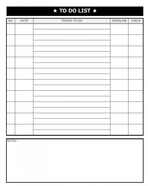to do list template excel