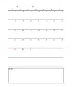 エクセルカレンダーのテンプレート書式・Excel