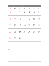 エクセルカレンダーのテンプレート書式02・Excel