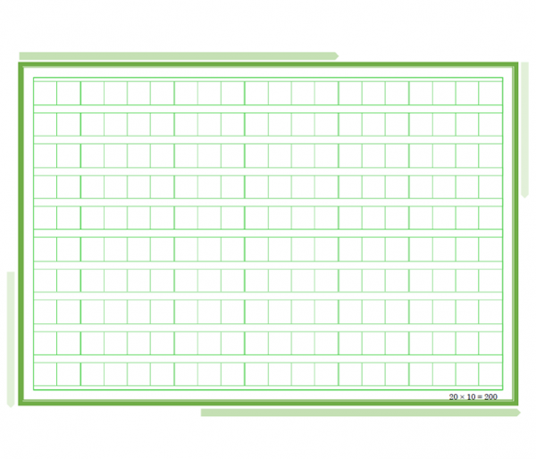原稿用紙B5横書き・20×10_200字のテンプレート・Word
