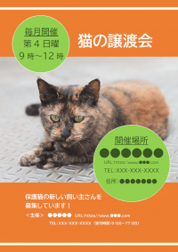 猫の譲渡会のご案内のチラシテンプレート書式・Word