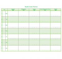 中学生向けの1週間分の学習計画表のテンプレート書式・Excel