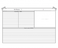 白黒のレシピカードのテンプレート書式02・Word