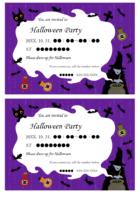 英語のハロウィンパーティーの招待状（2面印刷）のテンプレート書式・Word
