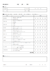賞与査定表（5段階評価）のテンプレート書式・Word