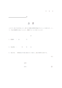 夫婦間の念書のテンプレート