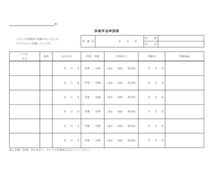 扶養手当申請書（横向き）のテンプレート