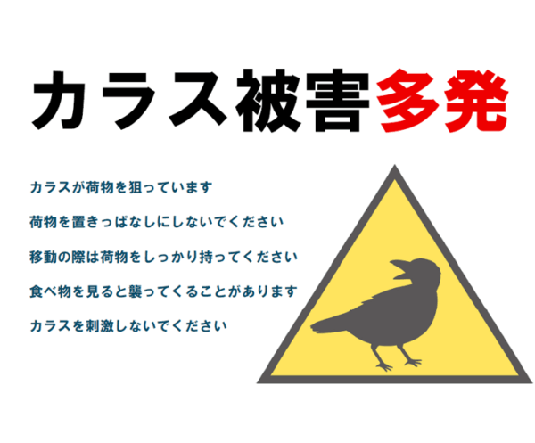 カラス被害多発のテンプレート