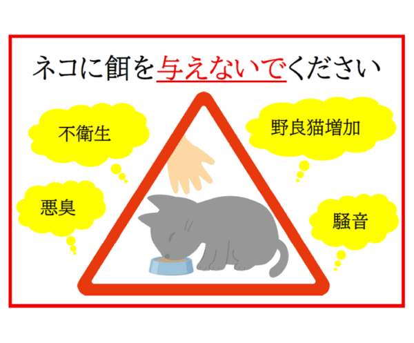 「ネコに餌を与えないでください」のテンプレート