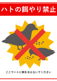 ハトの餌やり禁止のテンプレート