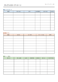 クレカや電子マネーなどのエンディングノートのテンプレート