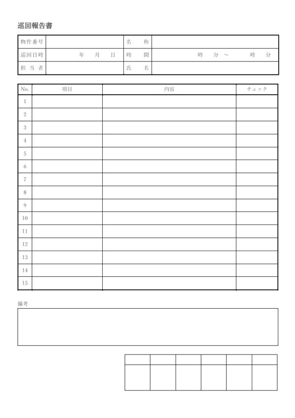 巡回報告書のテンプレート